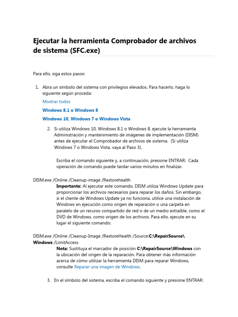 Reparar Windows con SFC y DISM | PDF | Archivo de computadora ...