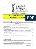 Gaceta Oficial Del Distrito Federal: Í N D I C E Administración Pública Del Distrito Federal