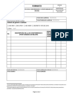 Formato Reporte de No Conformidades y Oportunidades de Mejora V7