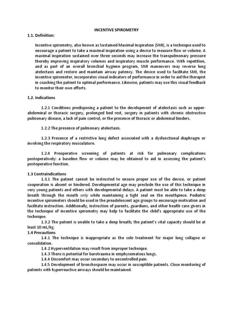 Incentive Spirometry Definition