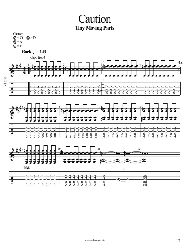 Tiny Moving Parts Caution PDF Chordophones String Instruments