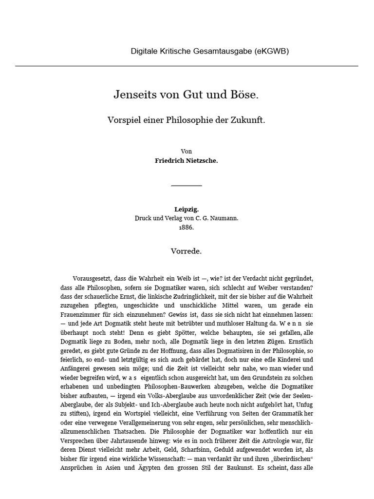 Jenseits Von Gut Und Böse | PDF