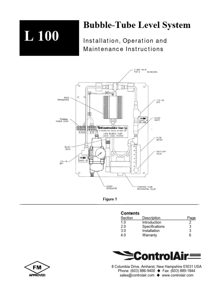 Control Air Bubble-Tube Level System L100 - IOM | PDF | Calibration ...