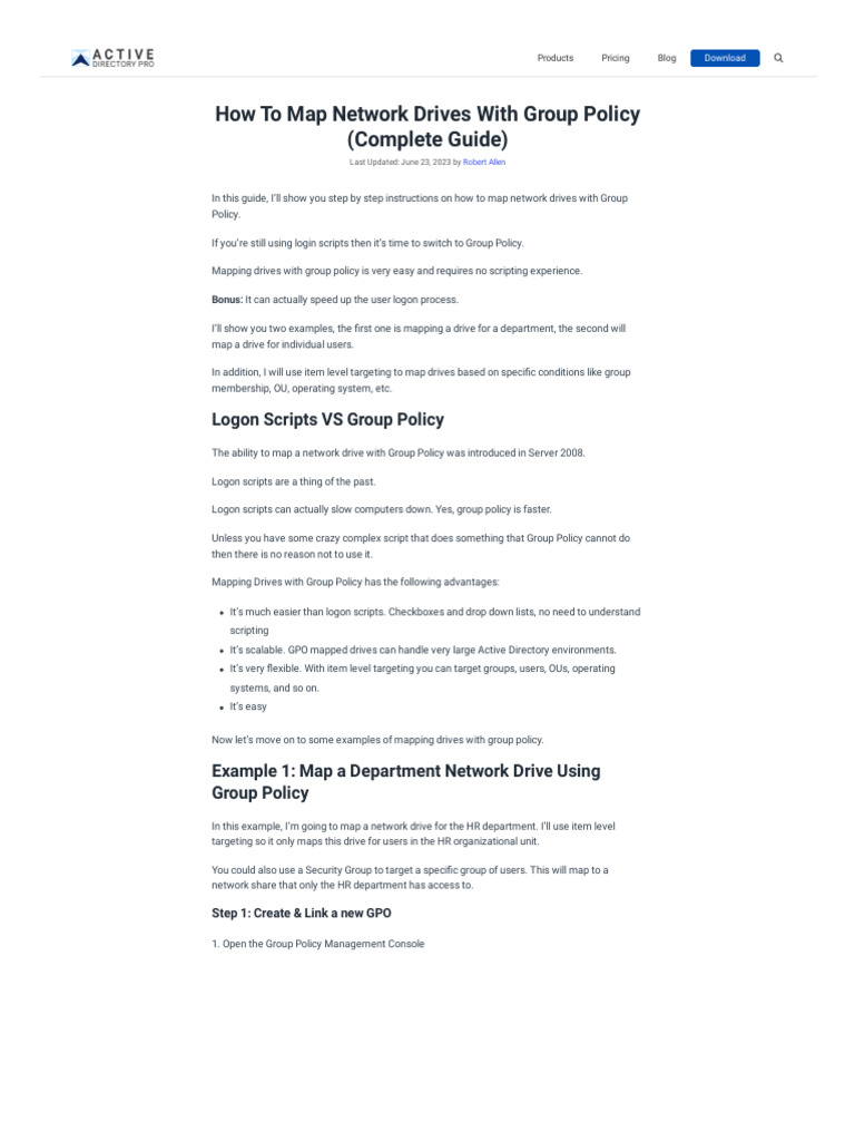 como-map-network-drives-with-group-policy | PDF | Group Policy | Login