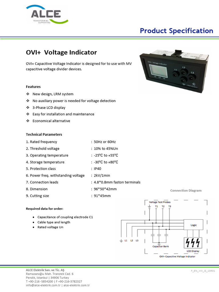 OVI+ Voltage Indicator Specifications | PDF