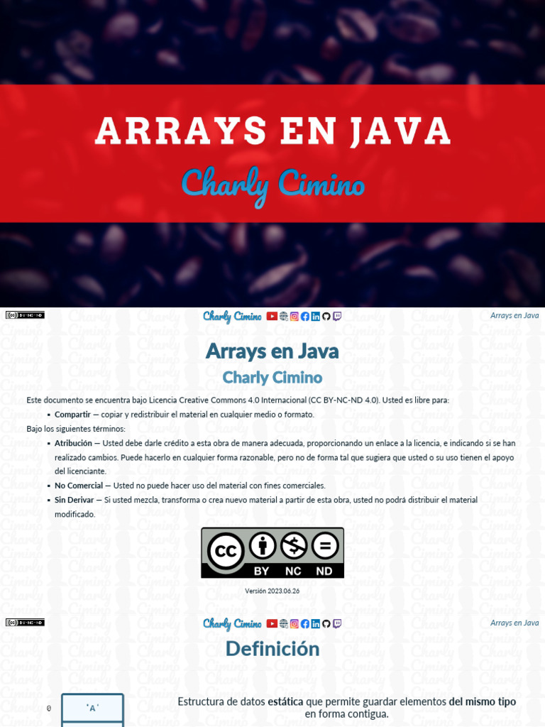 Arrays en Java: Guía Completa | PDF | Ingeniería de software | Informática