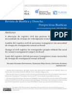 A Alteração Do Registro Civil Das Pessoas Trangêneras Sem A Necessidade - Ricardo Rotondano, Naionara Souza e Giovanna Armentano