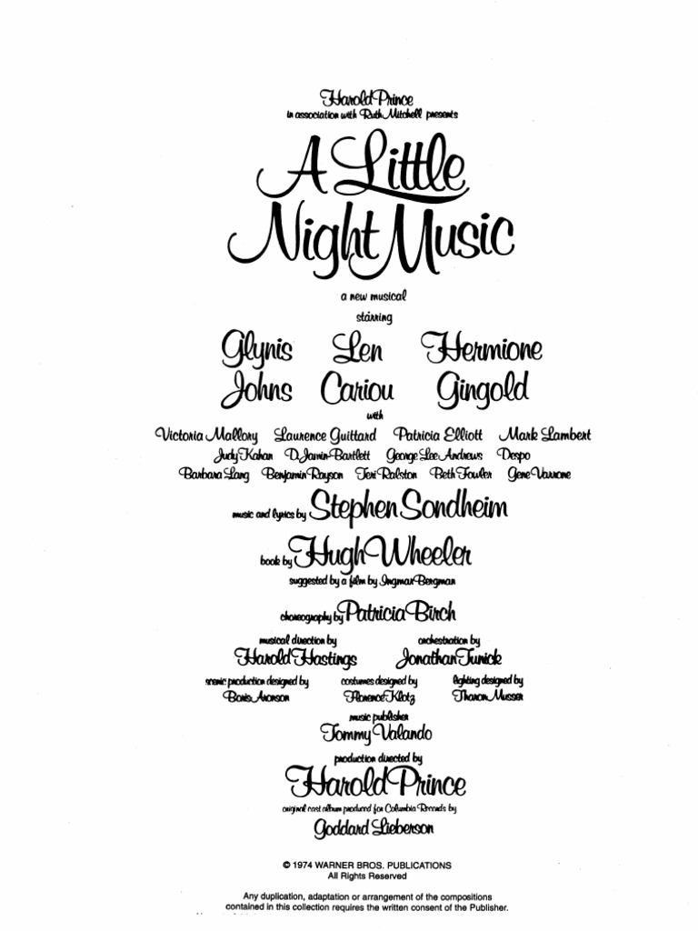 A Little Night Music Full Score PDF