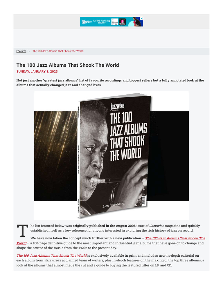 The 100 jazz albums that shook the world jazzwise pdf jazz jazz