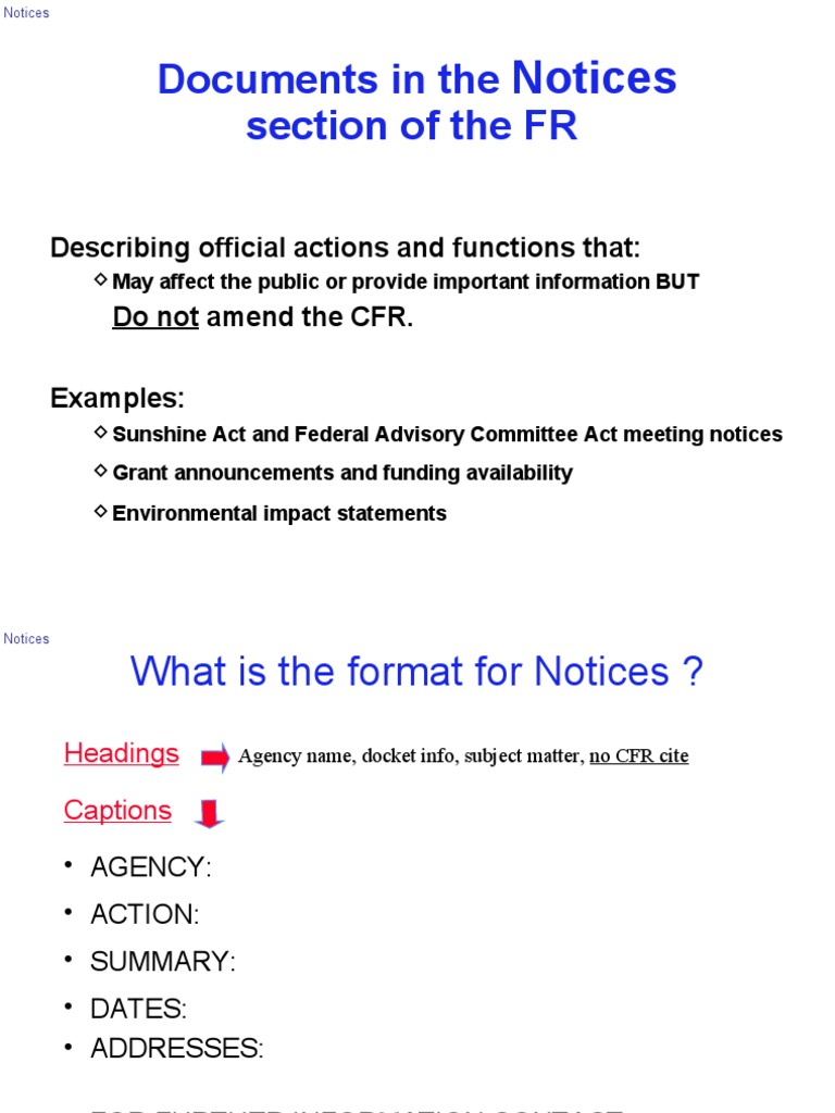Documents in The Section of The FR: Notices | PDF | Federal Register ...