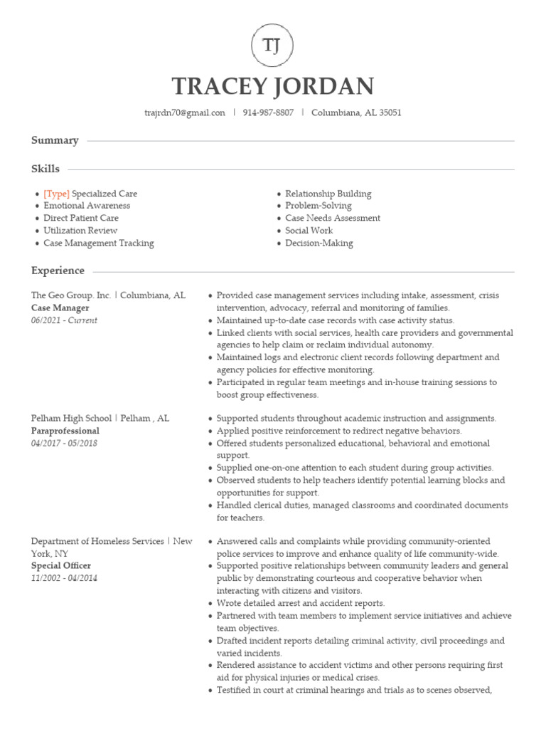 Tracey Jordan Resume PDF Teachers Social Work