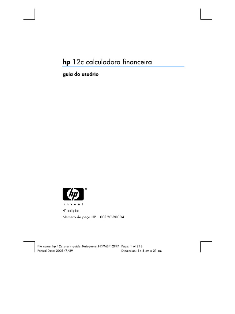 Manual hp 12c pdf