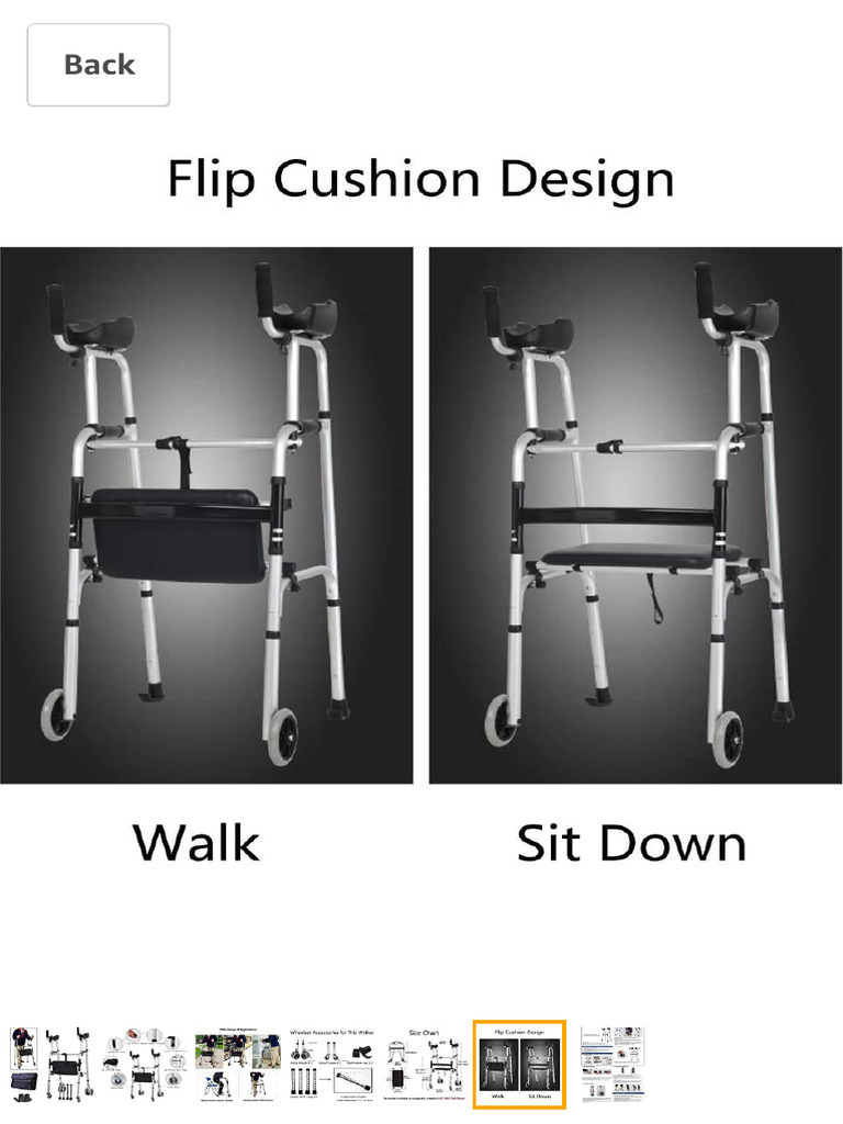 ZSEAT Upright Posture Rolling Walker With Armrest Support Pad, Medical