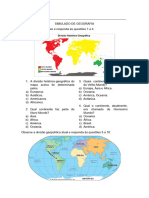 Avaliação Geografia Eja Ciclo IV