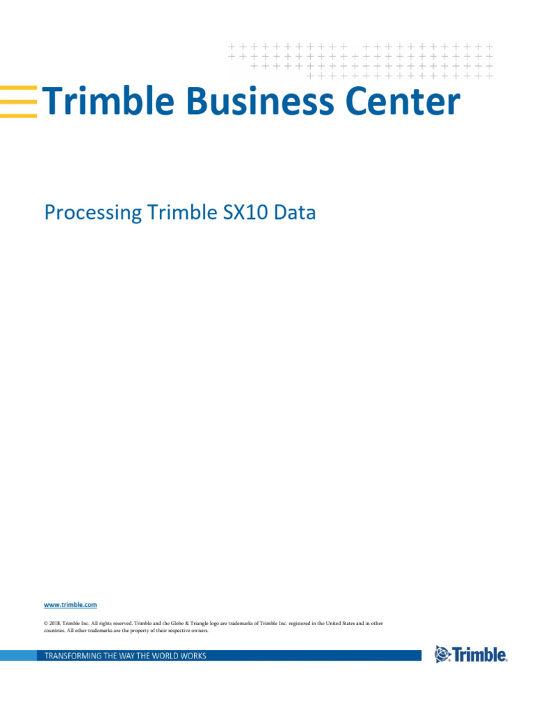 Processing Trimble SX10 Data PDF Cache Computer File