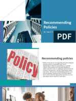 Recommending Policies