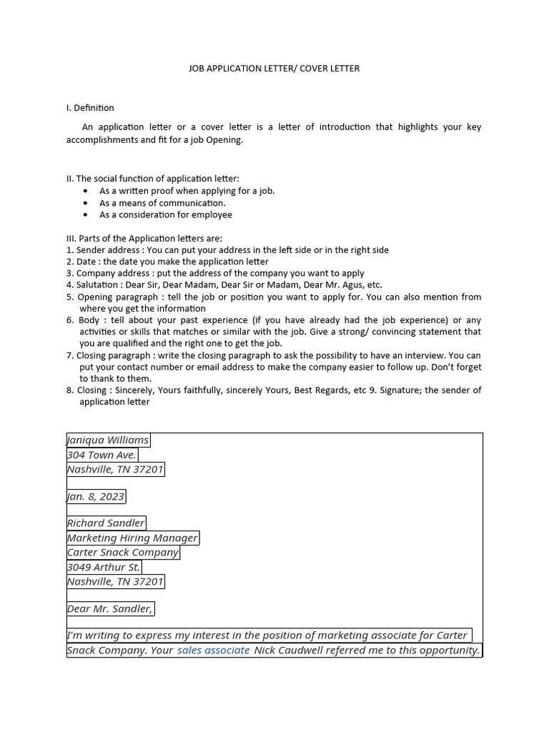 materi application letter pdf