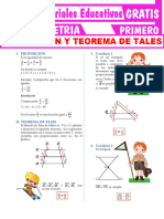 Proporción y Teorema de Tales para Primer Grado de Secundaria