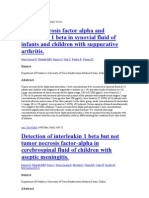 Tumor Necrosis Factor Alpha and Interleukin 1 Beta in Synovial Fluid of Infants and Children With Suppurative Arthritis