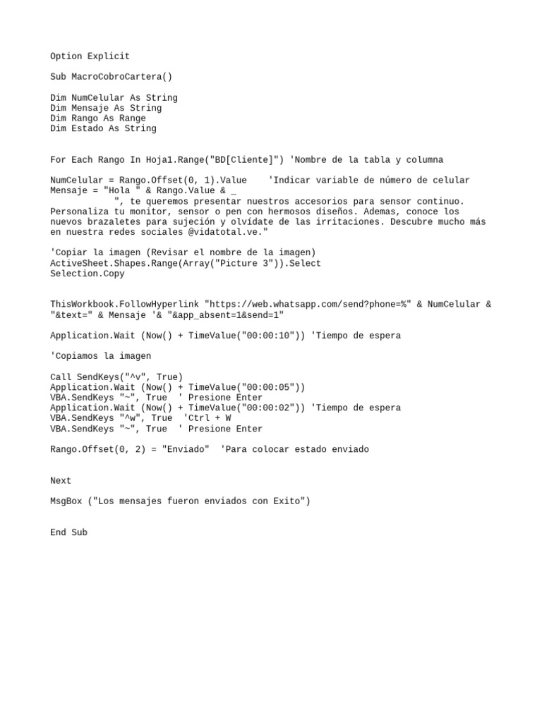 Macro para enviar mensajes masivos con imagen adjunta en excel pdf