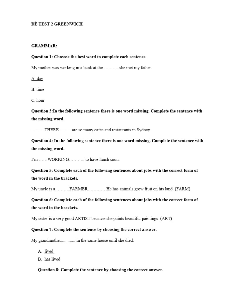 TEST | PDF | Sports & Recreation | Language Arts & Discipline