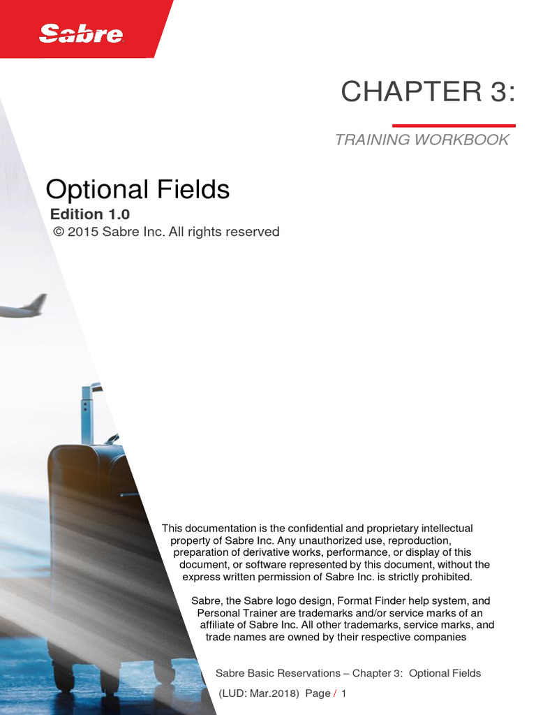 Sabre Basic Reservations: Optional Fields | PDF | Transportation ...