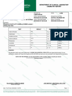 Department of Clinical Laboratory Chemistry Report: Name of Patient Request No Room