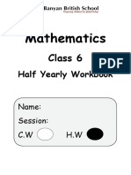 Class 6 Half Yearly H.W Math Workbook