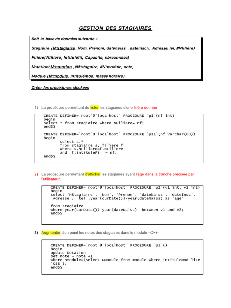 Gestion des stagiaires et notations | PDF | Programmation informatique ...