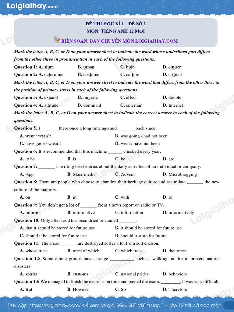 English Language Exam Practice Questions | PDF | Question | Urbanization