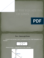 Forms of The Equations of Lines