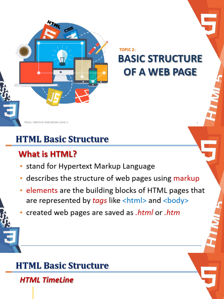 CWD Module 2 - Basic Structure of A Web Page | PDF | Html | Html Element