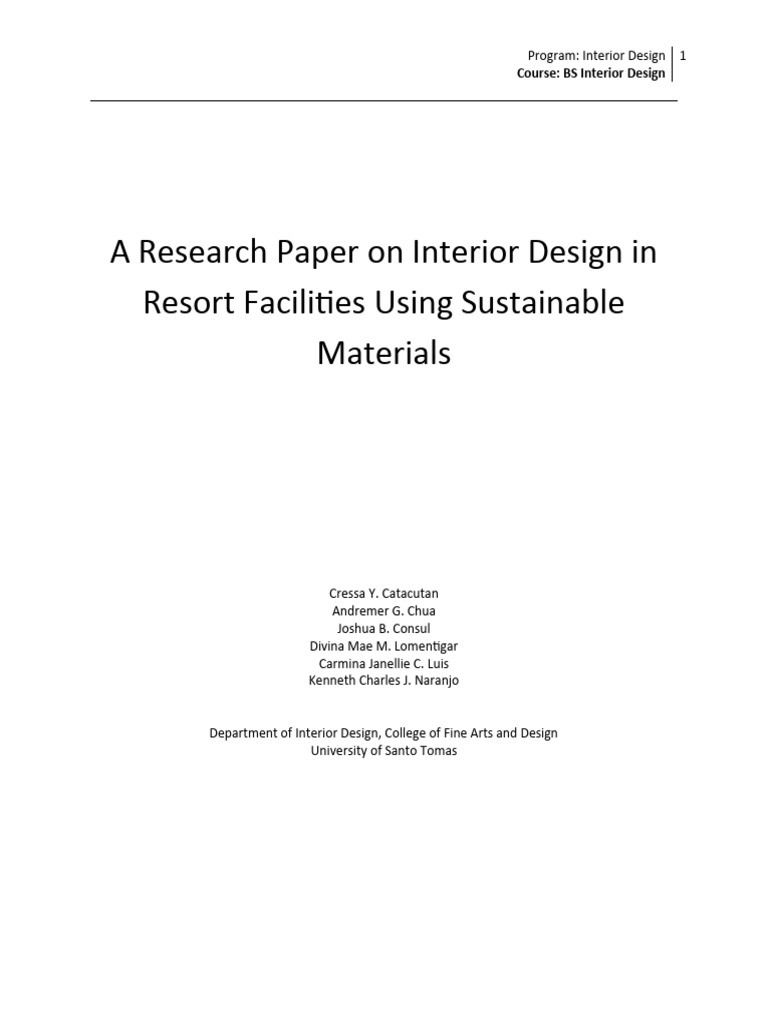 Sustainable Resort Interior Design Research | PDF | Career & Growth ...
