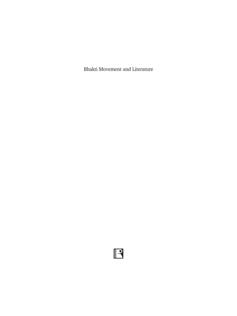 Bhakti Movement and Literature | PDF | Indian Poetics | Indian Religions