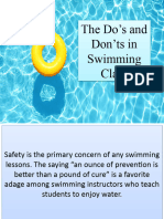 Dos and Donts in Swimming