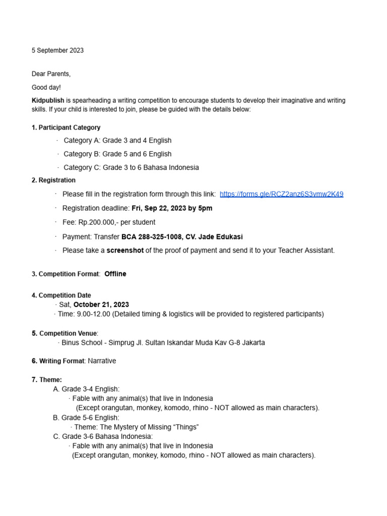 Kidpublish Writing Competition 2023 | PDF | Linguistics | Human ...