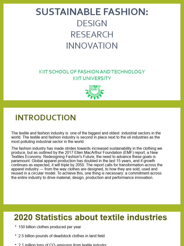 Innovations in Sustainable Fashion Design | PDF | Sustainability | Textiles