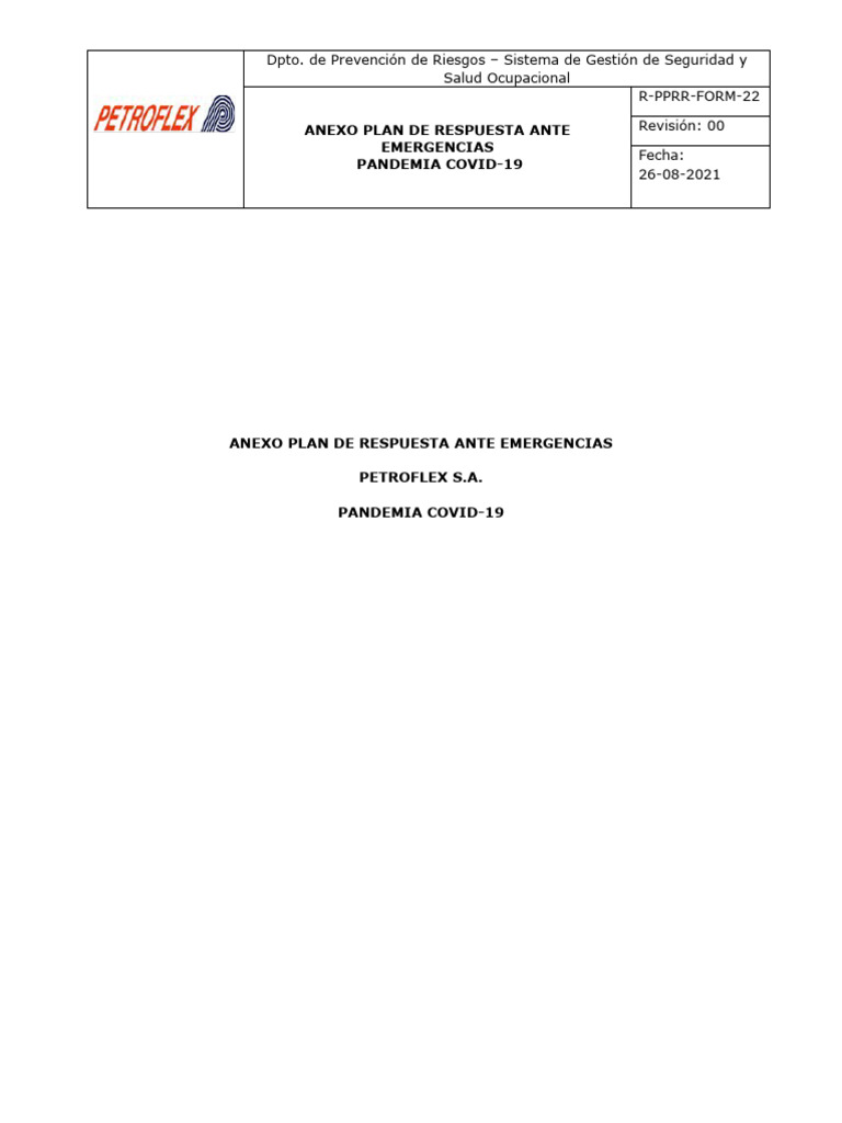 R-PPRR-COVID-03 Anexo Plan de Emergencias Pandemia Covid-19 - Rev.00 ...
