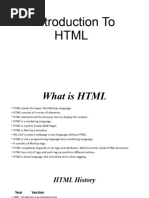 Introduction To HTML