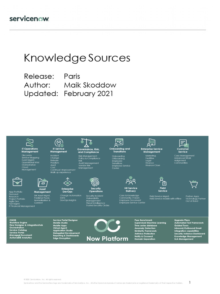 Service Now Knowledge Sources | PDF | Computers