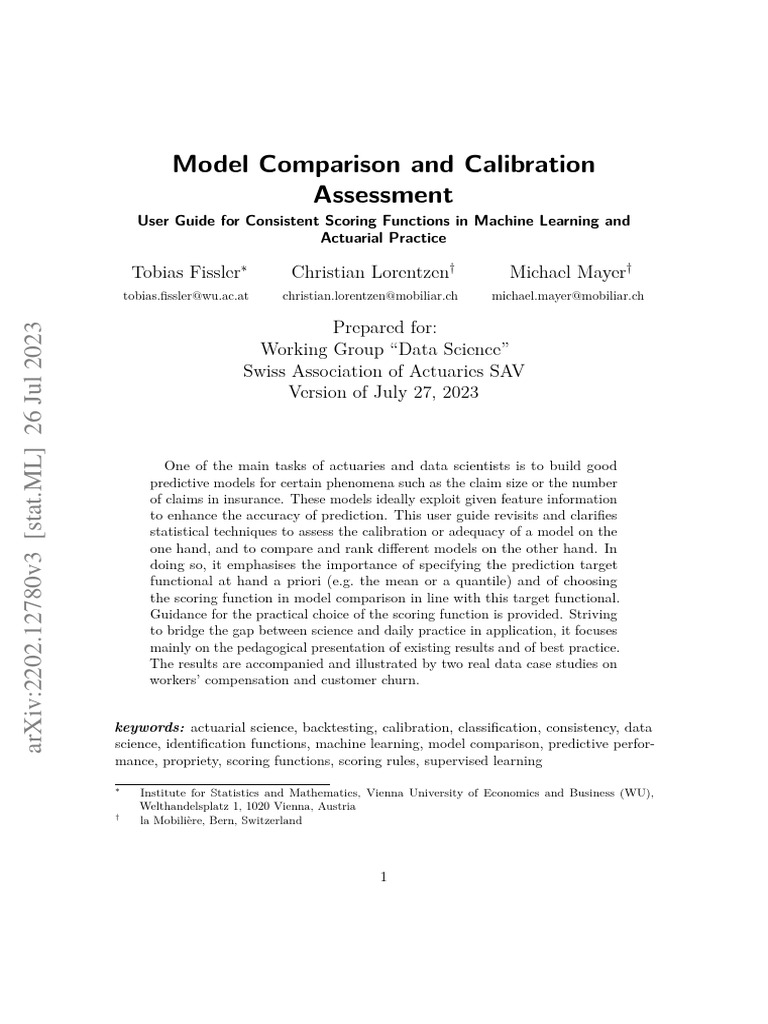 Model Calibration and Comparison Guide | PDF