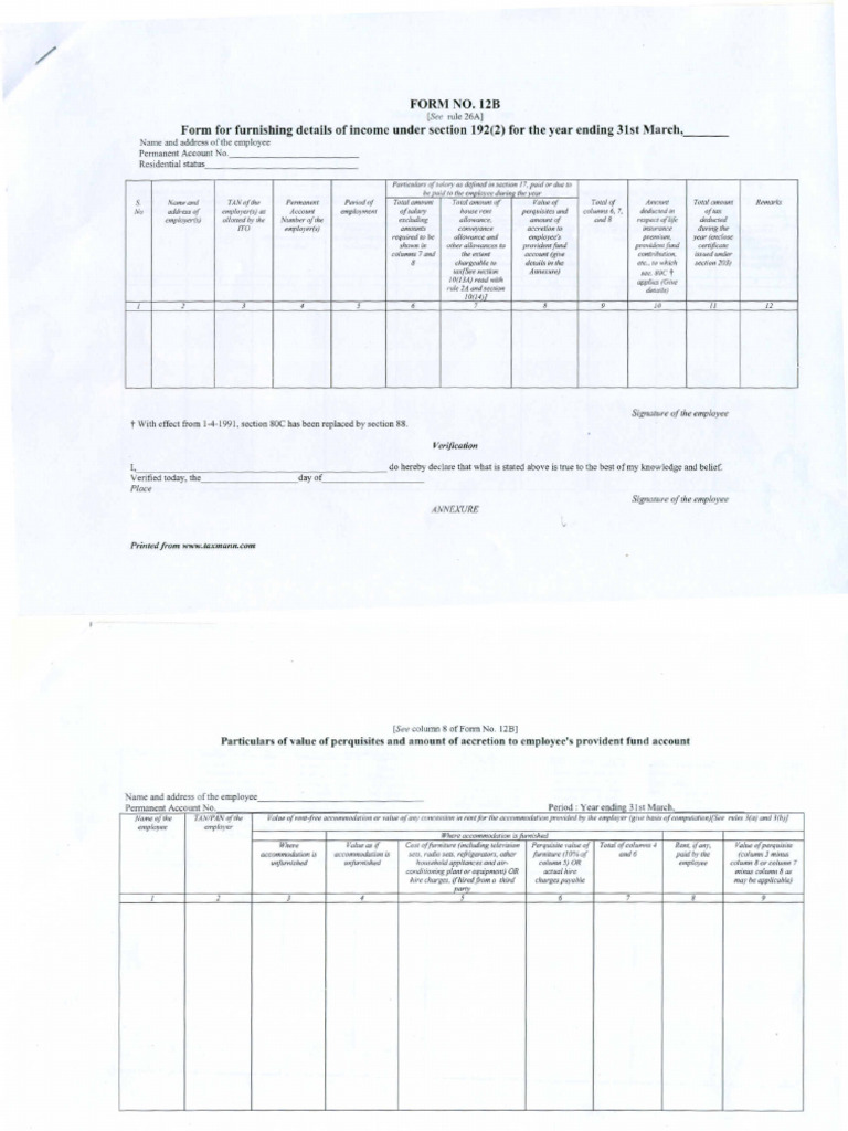 Form 12b In Excel Format