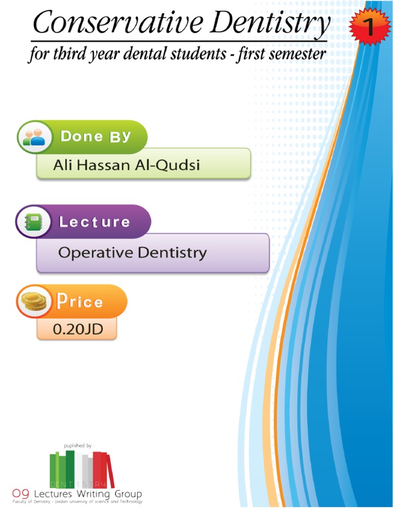 Lecture 1, Operative Dentistry (Script) | PDF | Dentistry | Tooth