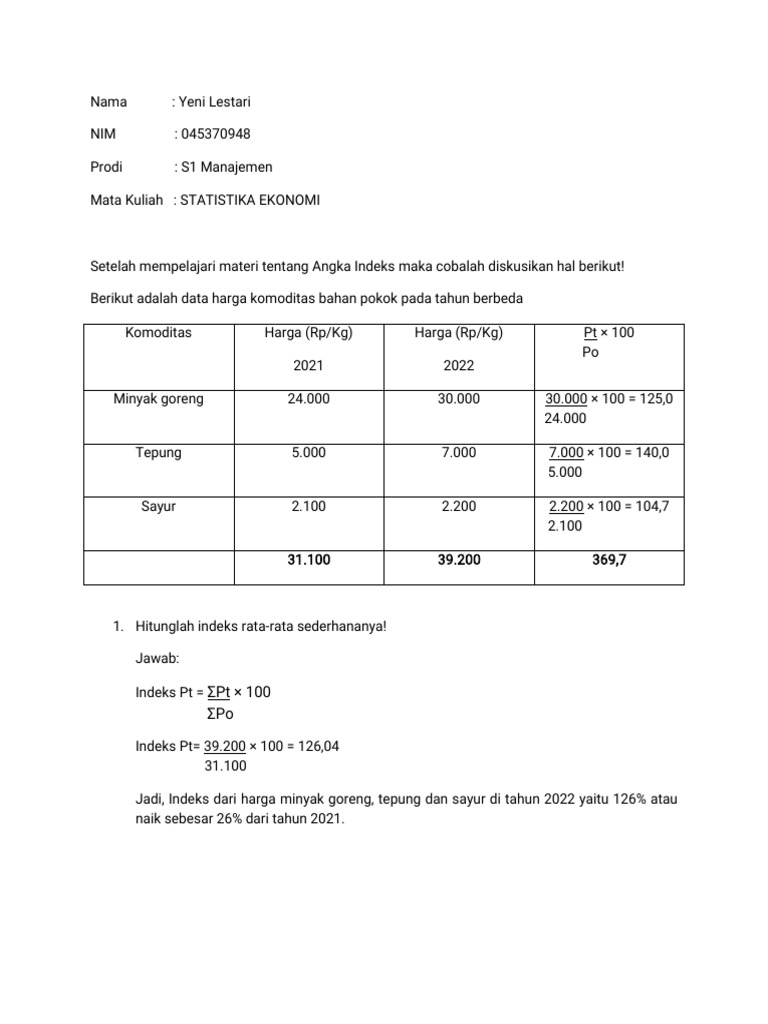 Diskusi 6 Statistika Ekonomi Pdf
