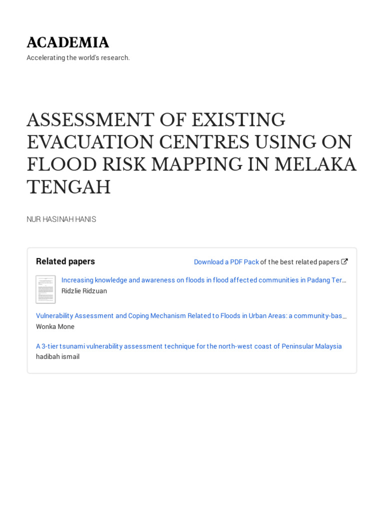 Flood Risk Assessment of Evacuation Centres | PDF