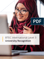 BTEC Level 3 University Recognition