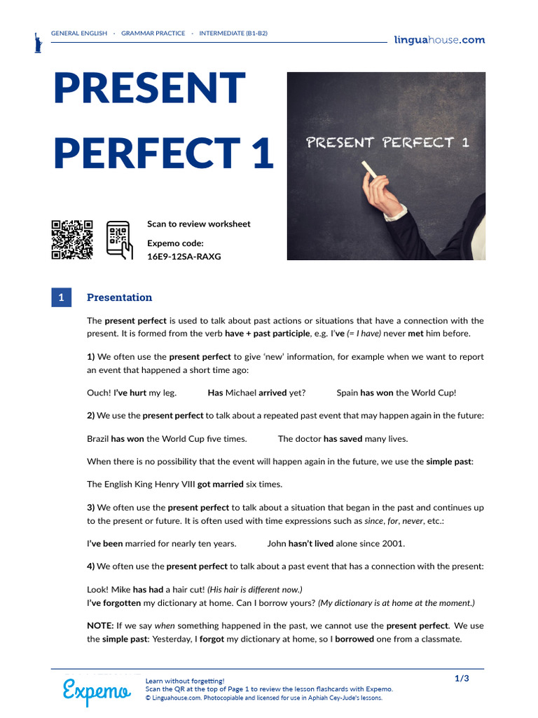 Understanding Present Perfect Tense | PDF | Linguistics | Grammar