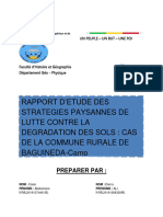 L'étude de L'état de Dégradation Des Sols Et Des Eaux de Baguinéda...