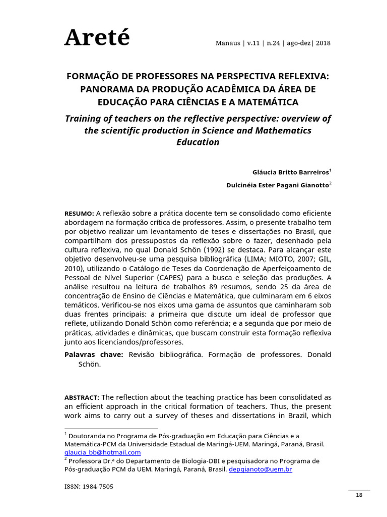 Formação Reflexiva de Professores em Ciências | PDF | Pedagogia | Science