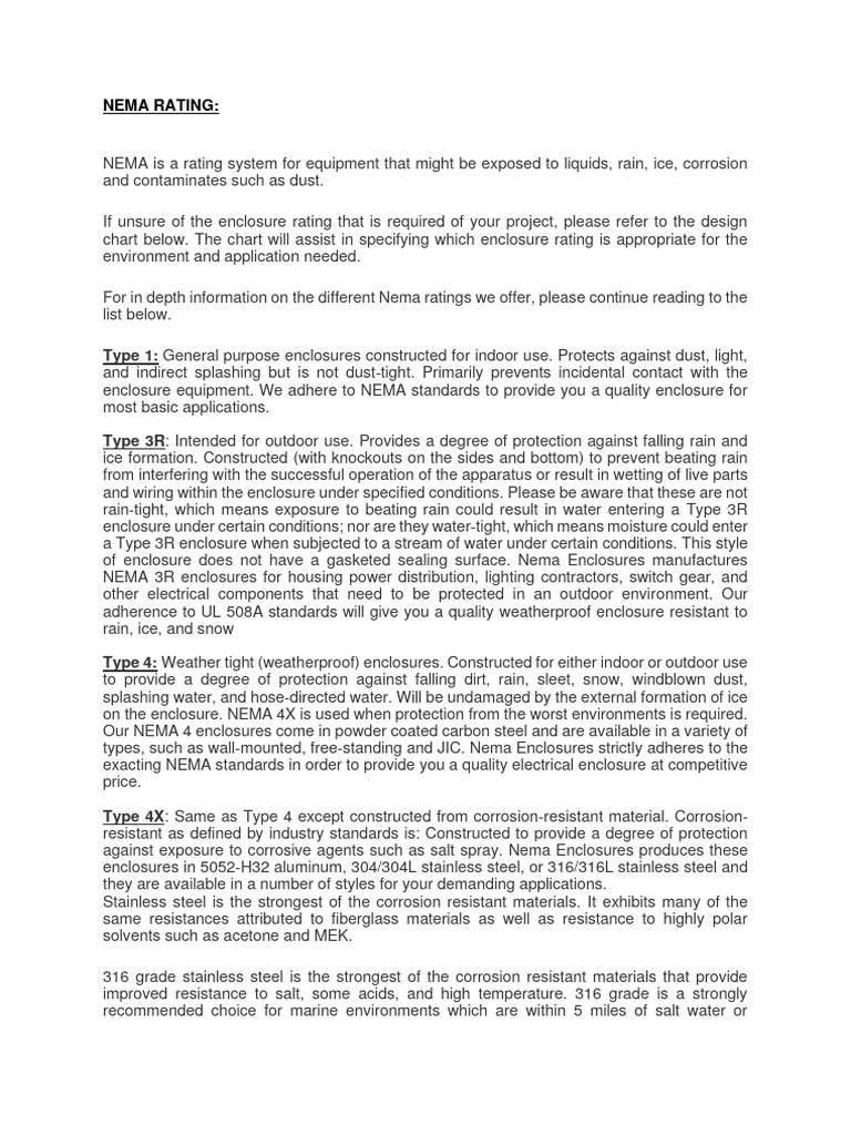HOW TO READ A NEMA STANDARD visual data 2
